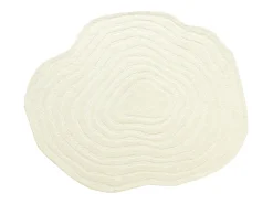 OZAIA Alfombra orgánica en relieve 100% lana tufting tejida a mano, Diám.160 cm, , 2100g/m², ORENIA Marfil Clearance