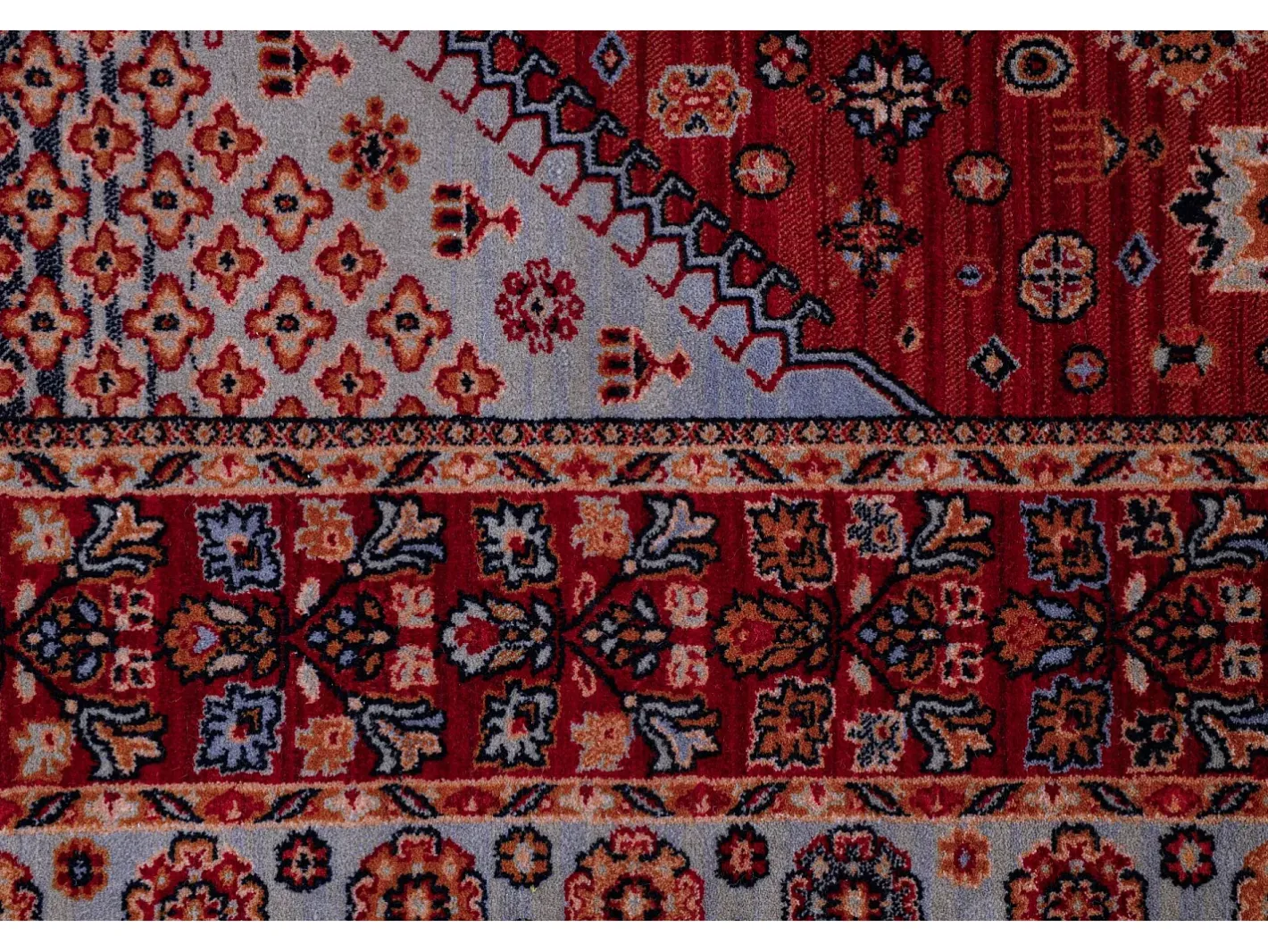 Alfombra De Salón-Alfombra oriental tejida de lana 120x145 cm Multi Saharna Rojo
