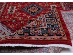 Alfombra De Salón-Alfombra oriental tejida de lana 120x145 cm Multi Saharna Rojo