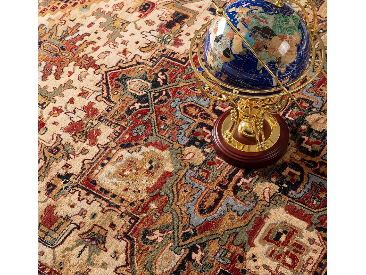 Alfombra oriental tejida de lana 200x290 cm Saharna Beige Clearance