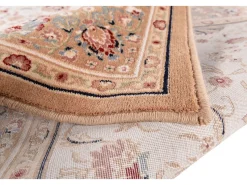 Alfombra De Salón-Alfombra oriental tejida con ribete 80x150 cm Dolna Beige