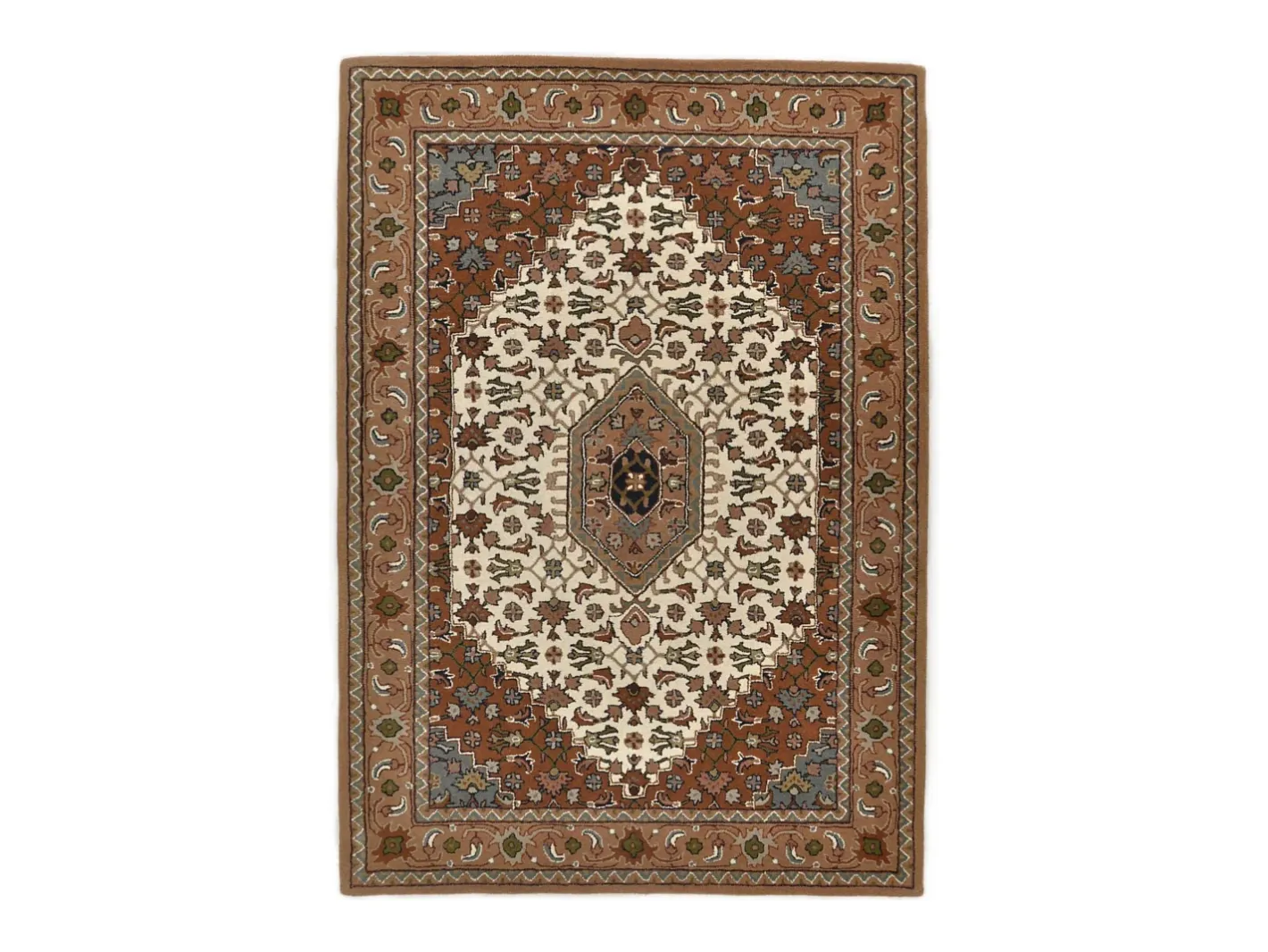 Alfombra De Salón-Alfombra oriental tejida a mano con lana 70x140 cm Royal Orient Beige