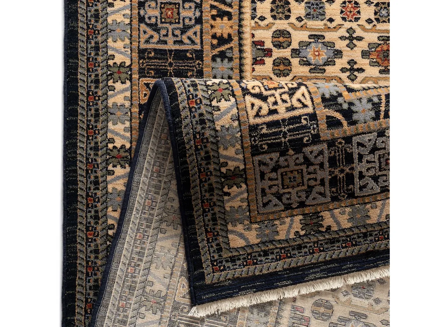 Alfombra oriental tejida de lana 300x380 cm multi Saharna Azul New