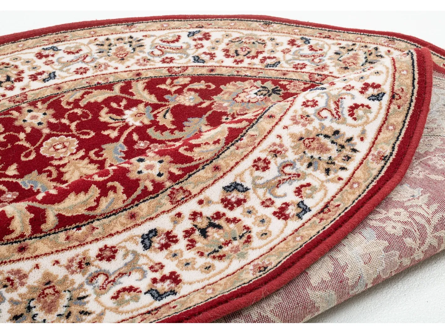 Alfombra De Salón|Alfombra Redonda-Alfombra oriental tejida con ribete 200x200 cm Dolna Rojo