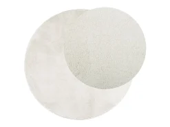 Alfombra De Cocina|Alfombra Redonda-Alfombra OVIEDO de pelo corto color crema Ø 160 cm Blanco