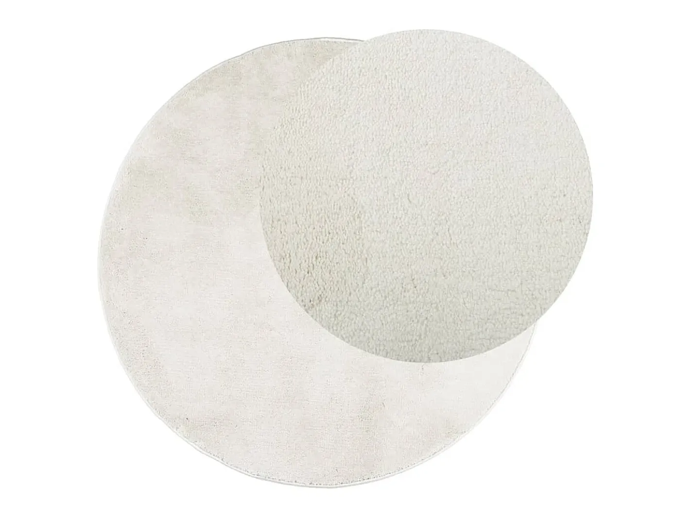 Alfombra De Cocina|Alfombra Redonda-Alfombra OVIEDO de pelo corto color crema Ø 160 cm Blanco