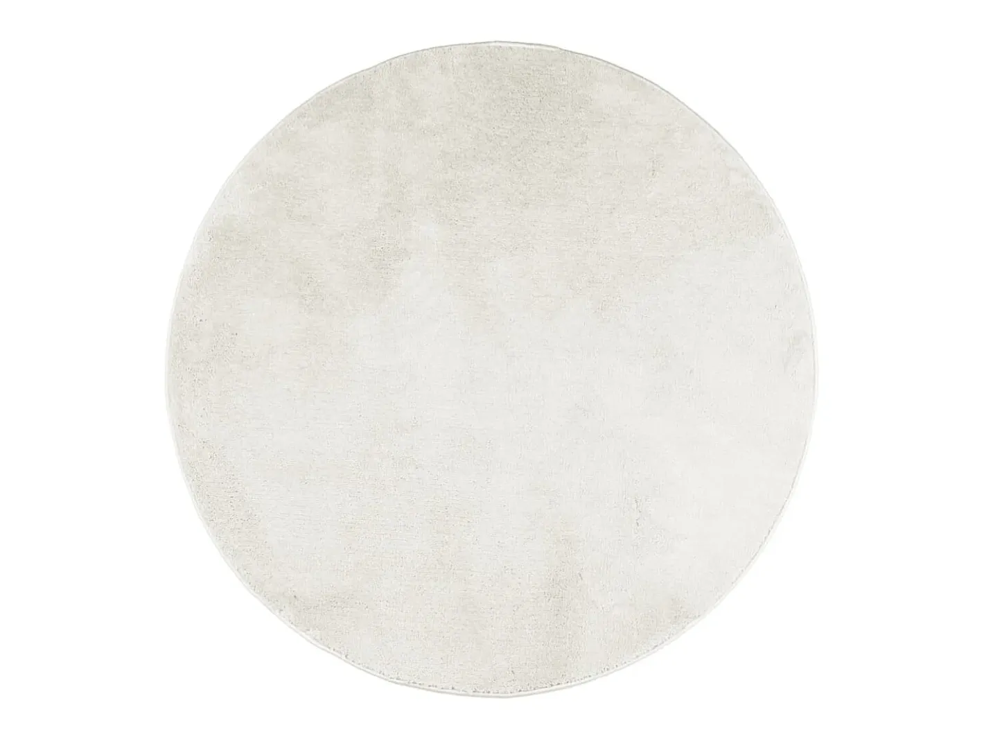 Alfombra De Cocina|Alfombra Redonda-Alfombra OVIEDO de pelo corto color crema Ø 160 cm Blanco