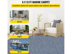 Alfombra para Interior y Exterior SucceBuy, 1,8 x 4 m, Alfombra Marina , Antideslizante para Interior/Exterior Gris