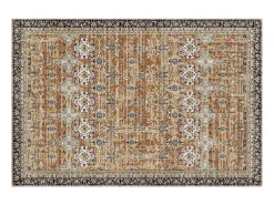 Alfombra De Salón-Alfombra para Salón SucceBuy, 1,8 x 2,7 m, Alfombra Grande para Dormitorio Lavable y Antideslizante, Suave y Cómoda, Estilo Vintage, Marrón y Verde Multicolor