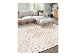 Alfombra De Salón-Alfombra para Salón SucceBuy, 1,5 x 2,4 m, Alfombra Grande para Dormitorio Lavable y Antideslizante, Suave y Cómoda, Estilo Moderno, para Dormitorio, Beige