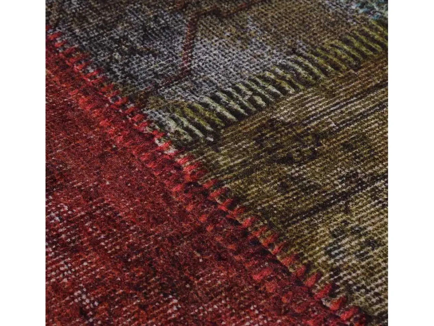 Alfombra De Cocina|Alfombra Redonda-Alfombra patchwork antideslizante lavable φ120 cm Multicolor