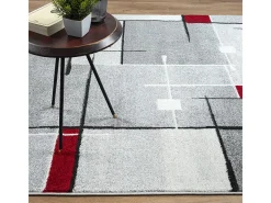 Clearance the carpet Alfombra Pearl Salón morno Pelo corto, Rojo, 200 x 280 cm Gris