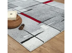 the carpet Alfombra Pearl Salón morno Pelo corto, Rojo, 240 x 330 cm Gris New