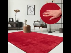 the carpet Alfombra pelo corto lavable antideslizante - - 120 x 160 cm - RELAX Rojo Sale
