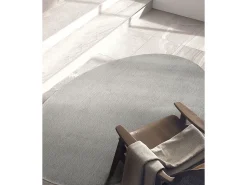 the carpet Alfombra De Salón-Alfombra pelo corto lavable antideslizante - Gris - 140 x 200 oval cm - RELAX Gris claro