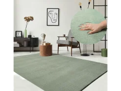the carpet Alfombra pelo corto lavable antideslizante - Verde - 60 x 110 cm - RELAX Verde claro Online