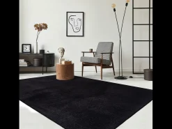 the carpet Alfombra De Salón-Alfombra pelo corto lavable antideslizante - - 60 x 110 cm - RELAX Negro