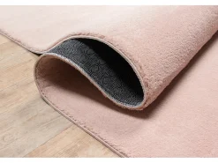 the carpet Alfombra pelo corto lavable antideslizante - Rosa - 120 cm Redondo - RELAX Rosa palo New