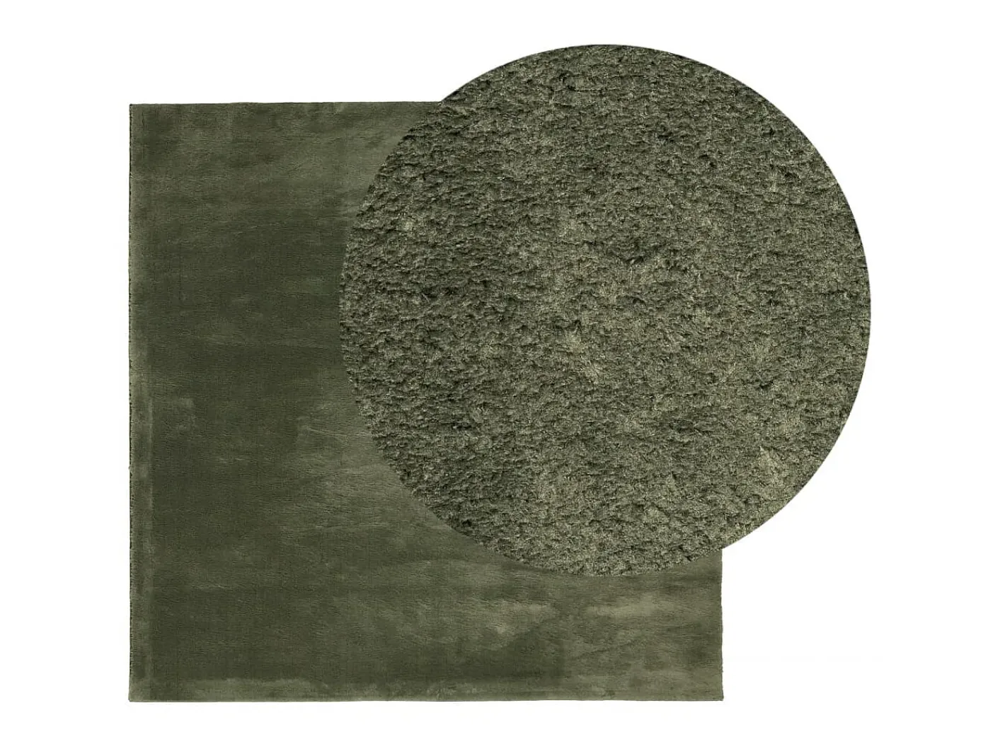 Alfombra pelo corto suave lavable HUARTE bosque 120x120cm ES90246 Verde New