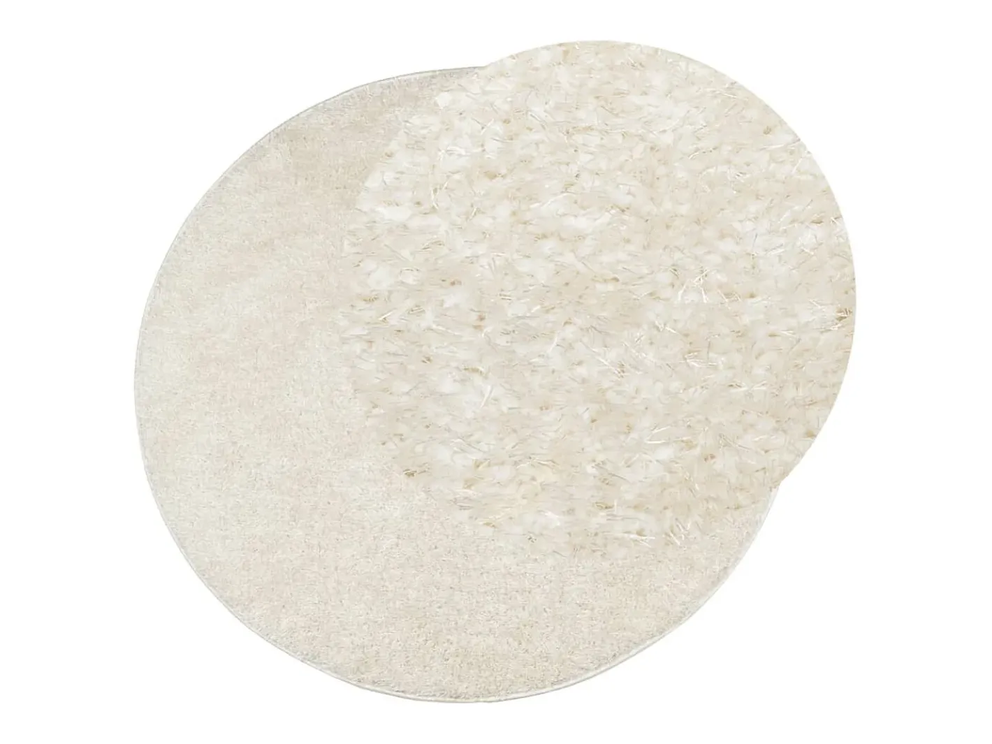 Online Clicnbuy Alfombra pelo largo aspecto brillante ISTAN Ø 160 cm Crema