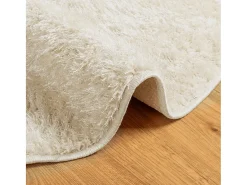 Online Clicnbuy Alfombra pelo largo aspecto brillante ISTAN Ø 160 cm Crema