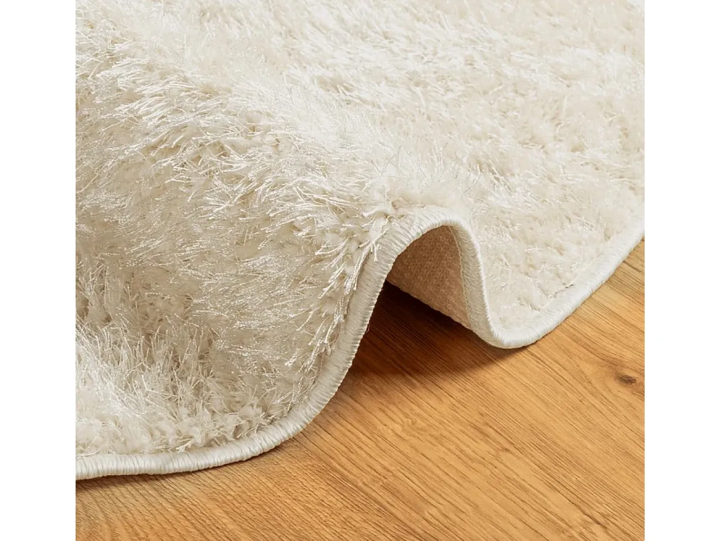Online Clicnbuy Alfombra pelo largo aspecto brillante ISTAN Ø 160 cm Crema