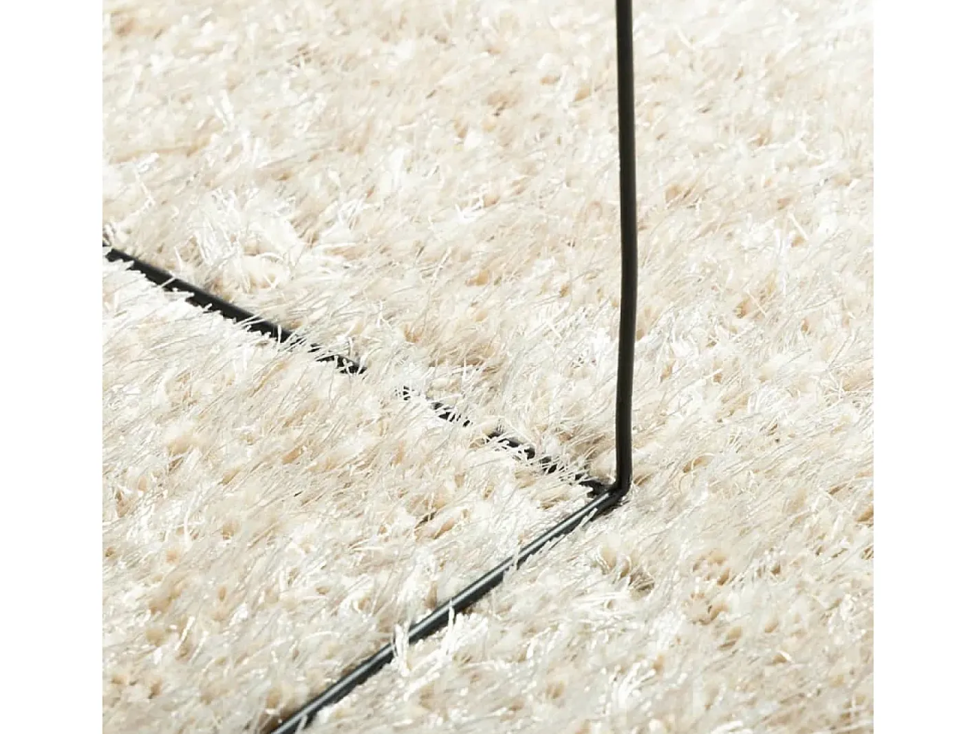 Online Clicnbuy Alfombra pelo largo aspecto brillante ISTAN Ø 160 cm Crema