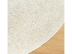 Online Clicnbuy Alfombra pelo largo aspecto brillante ISTAN Ø 160 cm Crema