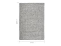 Alfombra De Salón-Alfombra peluda antideslizante 140x200 cm ES46304 Gris claro