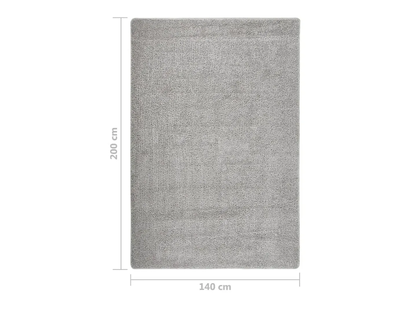 Alfombra De Salón-Alfombra peluda antideslizante 140x200 cm ES46304 Gris claro