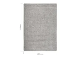 Alfombra peluda antideslizante 160x230 cm ES33941 Gris claro Discount