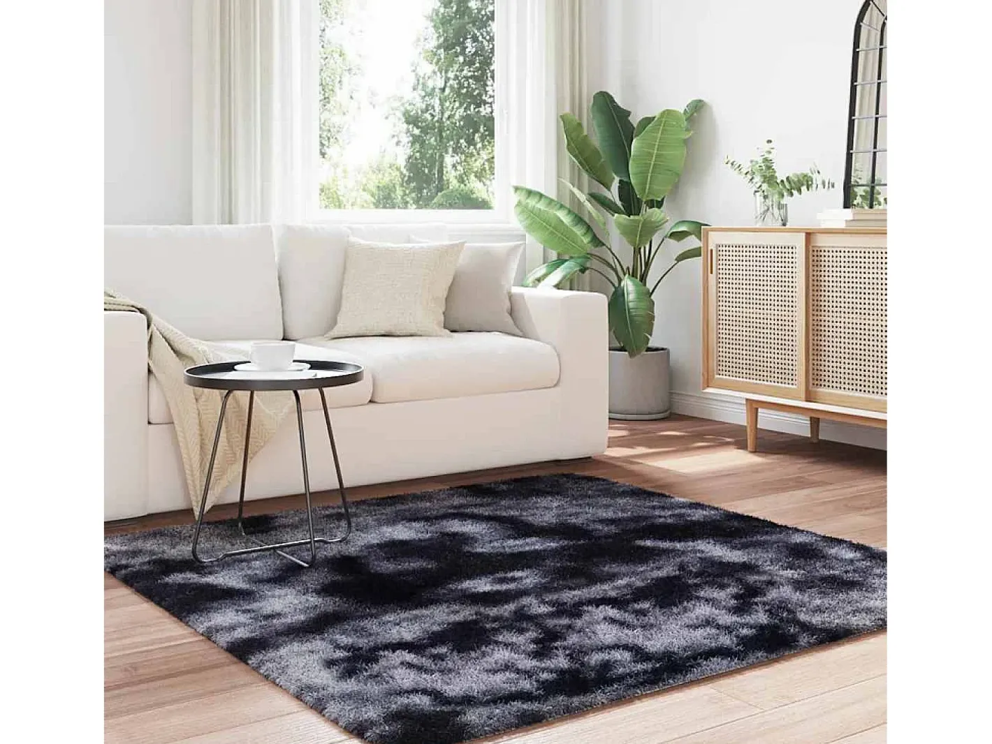 Hot Alfombra peluda NAVARRA oscuro 160x160 cm Gris