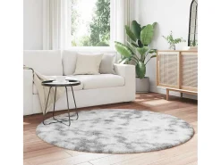 Alfombra De Cocina|Alfombra Redonda-Alfombra peluda NAVARRA Plata 160x160 cm Gris