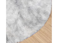 Alfombra De Cocina|Alfombra Redonda-Alfombra peluda NAVARRA Plata 160x160 cm Gris
