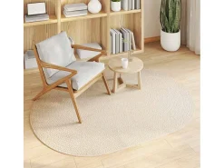Alfombra De Cocina-Alfombra PP color crema Blanco