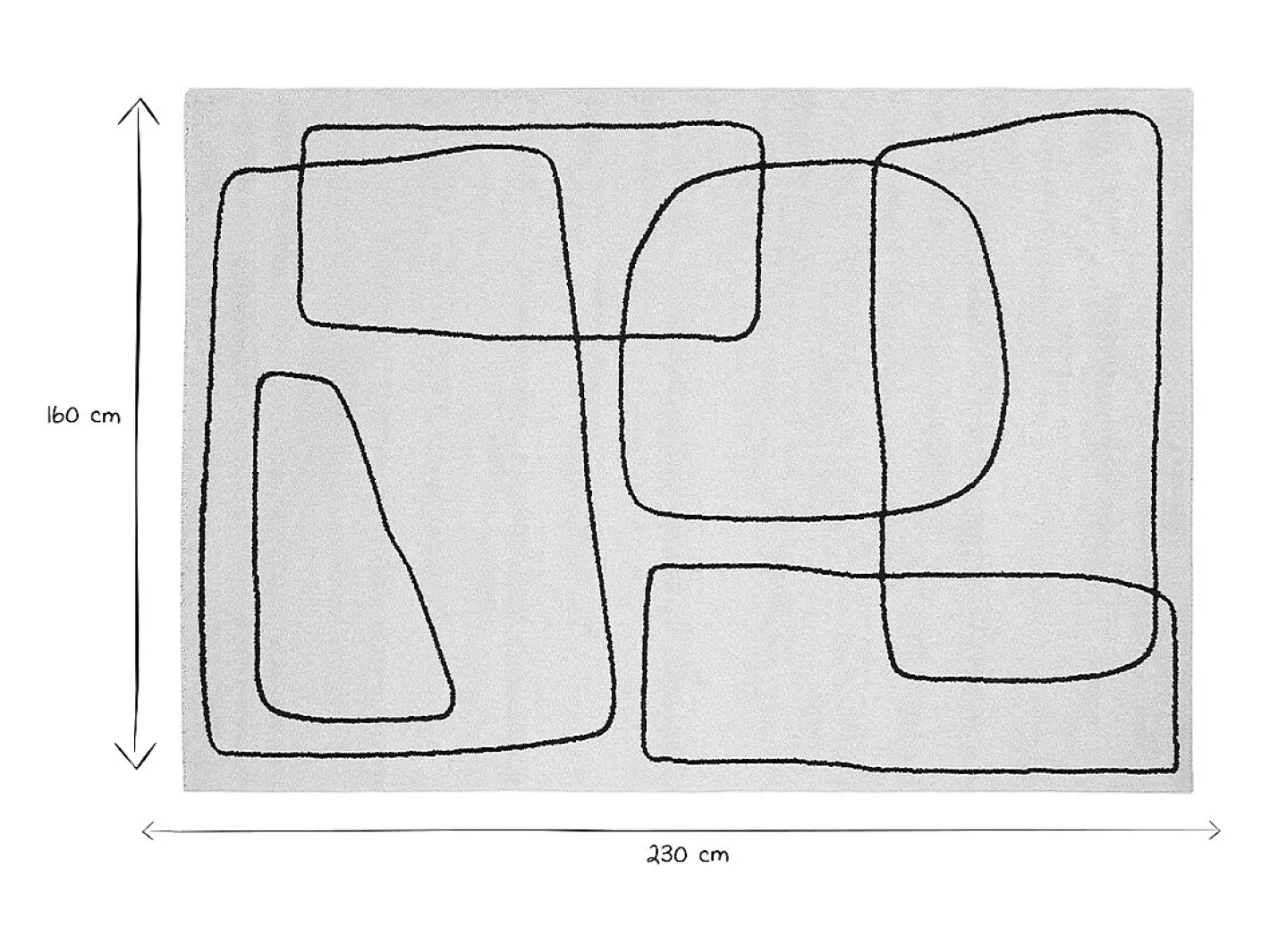 Best Miliboo Alfombra rectangular 160 x 230 cm Line Art roto y negro TIANA Blanco