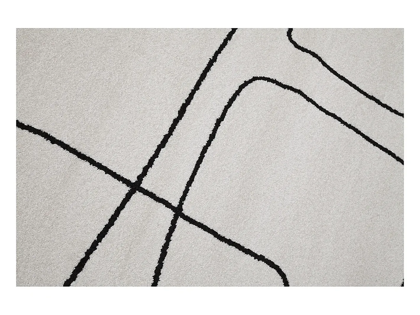 Best Miliboo Alfombra rectangular 160 x 230 cm Line Art roto y negro TIANA Blanco