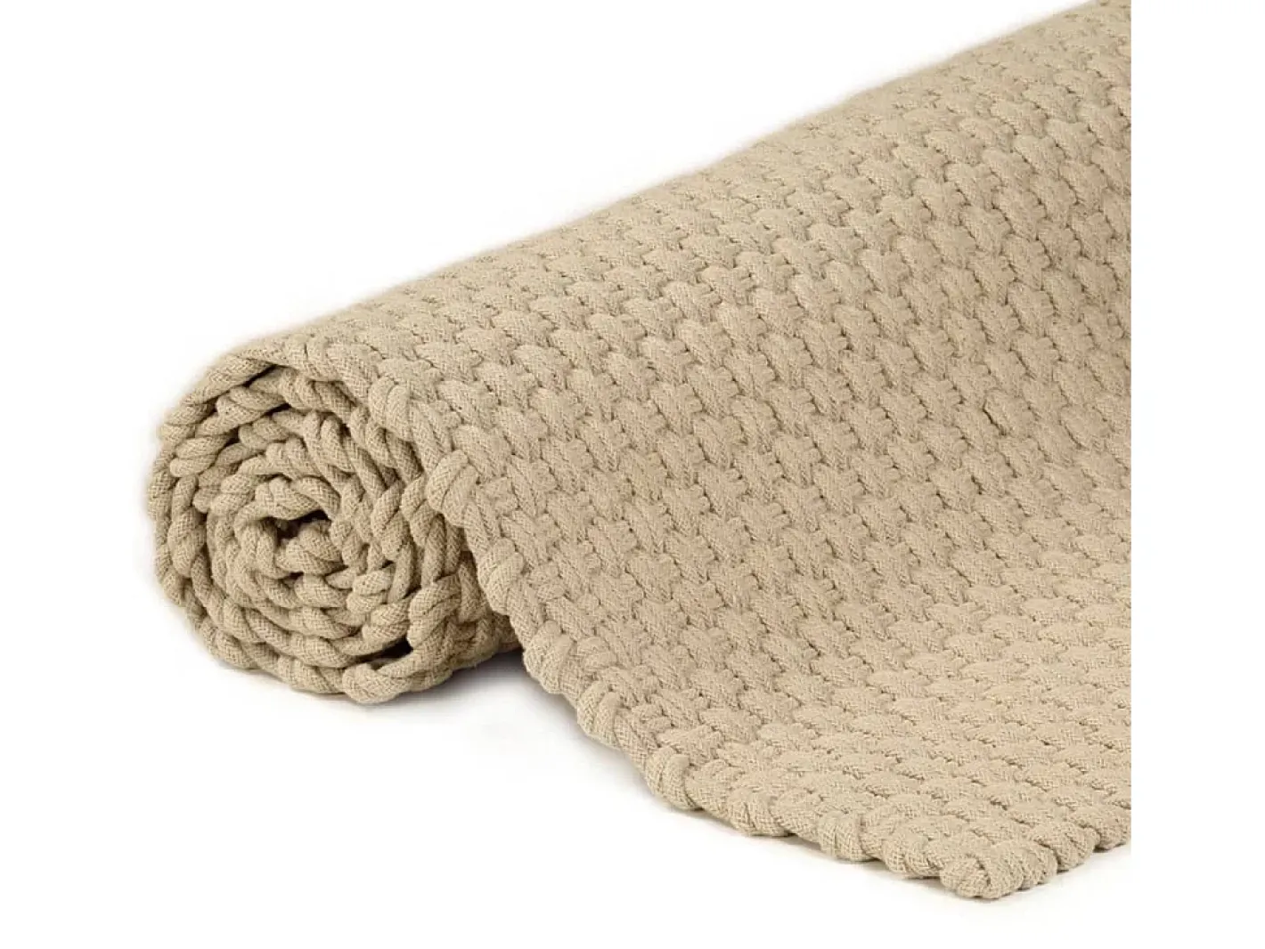 Clearance Alfombra rectangular algodón natural 120x180 cm ES46106 Marru00f3n