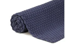 Alfombra rectangular marino 180x250 cm algodón Azul Best
