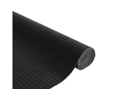 Clicnbuy Alfombra De Salón-Alfombra rectangular bambú 80x100 cm Negro