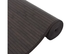 Clicnbuy Alfombra De Salón-Alfombra rectangular bambú marrón oscuro 80x1000 cm Marru00f3n