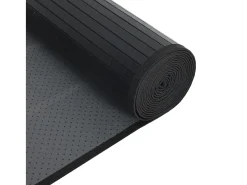 Clicnbuy Alfombra rectangular bambú 60x1000 cm Negro New