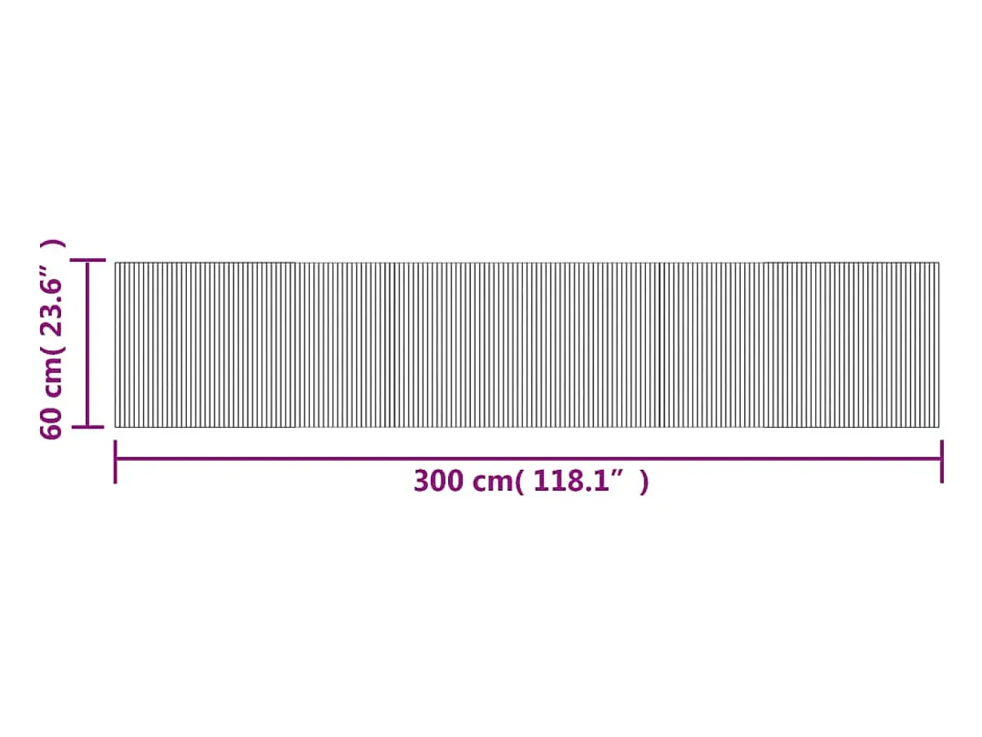 Clicnbuy Alfombra rectangular bambú color natural claro 60x300 cm Beige Discount
