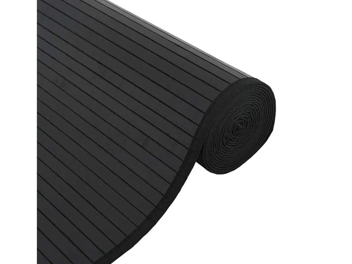 Clicnbuy Alfombra rectangular bambú 100x1000 cm Negro New