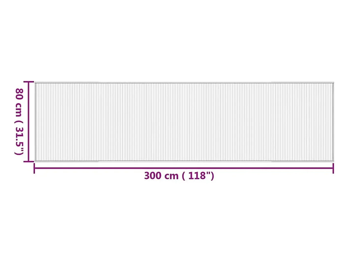 Clicnbuy Alfombra rectangular bambú color natural 80x300 cm Marru00f3n