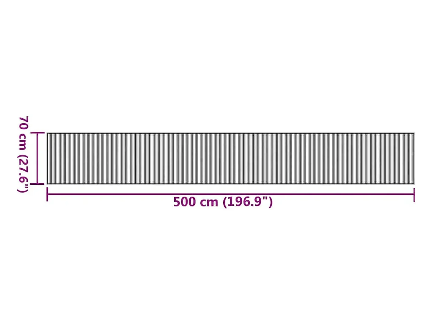 Clicnbuy Alfombra De Salón-Alfombra rectangular bambú marrón oscuro 70x500 cm Marru00f3n