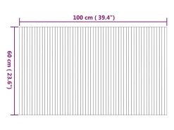 Clicnbuy Alfombra De Salón-Alfombra rectangular bambú color natural 60x100 cm Marru00f3n