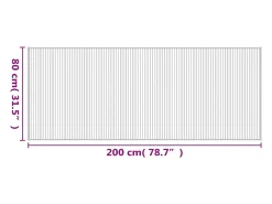 Clicnbuy Alfombra De Salón-Alfombra rectangular bambú marrón 80x200 cm Marru00f3n