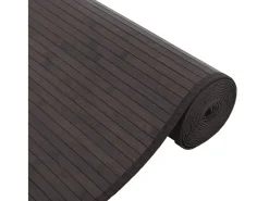 Clicnbuy Alfombra De Salón-Alfombra rectangular bambú marrón oscuro 80x300 cm Marru00f3n