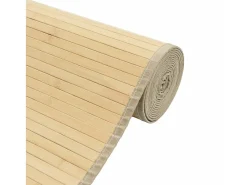 Clicnbuy Alfombra rectangular bambú color natural claro 70x1000 cm Beige Hot